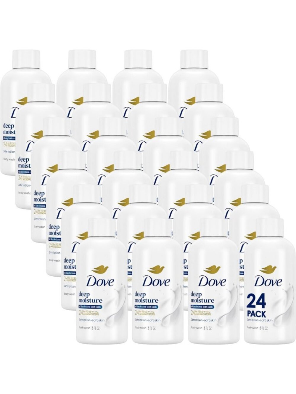 Moisturizing Body Wash 24-Pack, Travel Size 3 Oz, Hydrating Skin Essentials